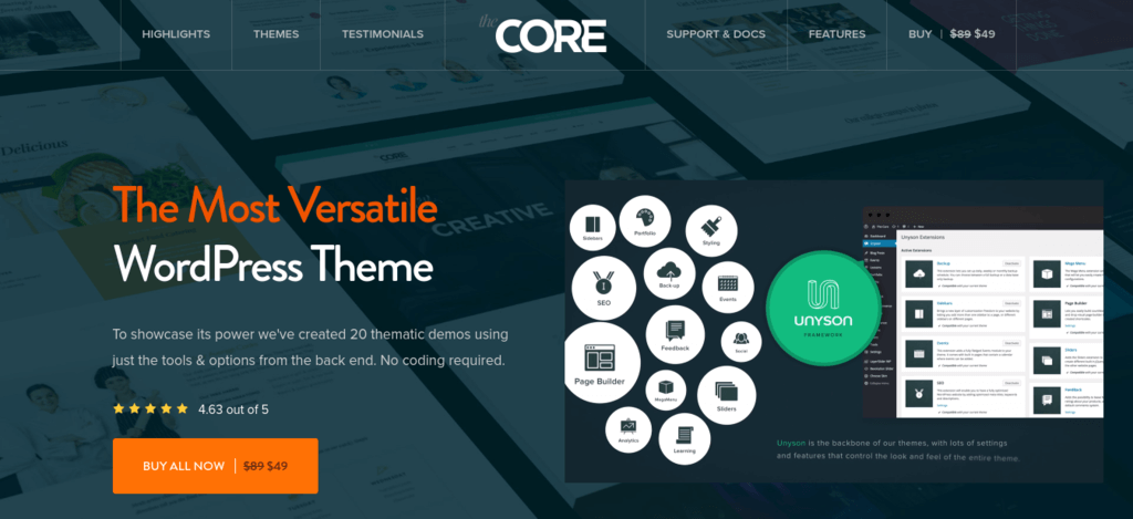 The Core – Creative & Multipurpose WordPress Theme